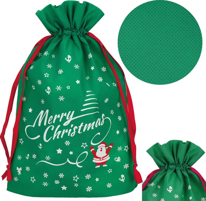 Springos Kerstzak | Cadeautas | Groen/Wit