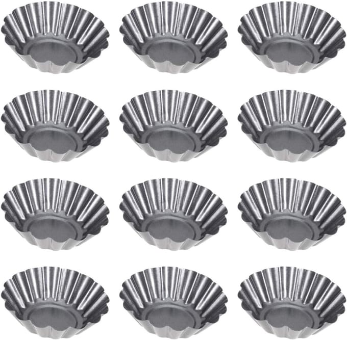 Bakvormen Bloem - Muffin Cupcake - Zelf Bakken - Non-stick ontwerp - 12 stuks - Zilver