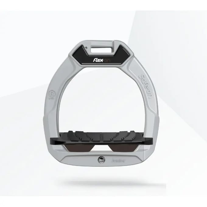 Veiligheidsstijgbeugels Ruitersport Hellend Grip Aluminium/Zwart/Bruin Kinderen Flex-On Safe-On