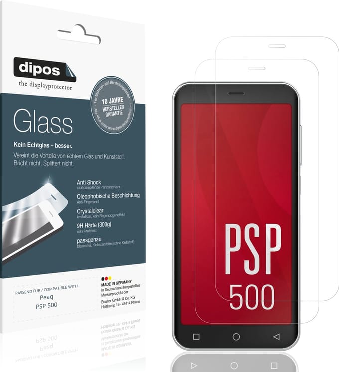 dipos – 2x Pantserfolie geschikt voor Peaq PSP 500 | 9H Screenprotector