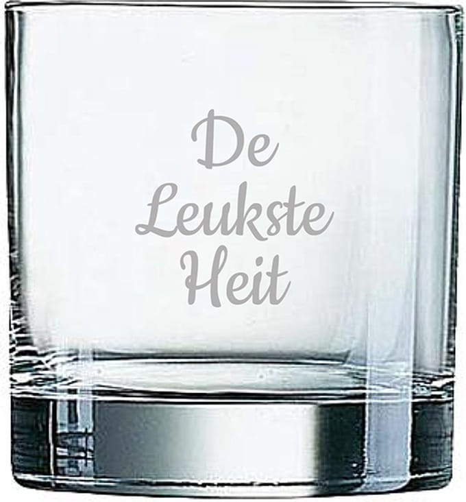 Gegraveerde Whiskeyglas 38cl De Leukste Heit