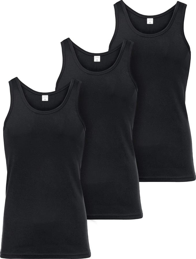 Ladeheid 3 pack Heren Singlet-Onderhemd Heren – Katoen – Zwart – 3XL – LA-LA40-258-US