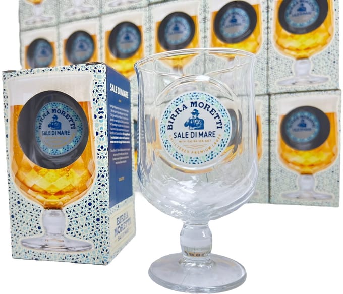 Birra Moretti - Bierglas Sale di Mare 250 ml - 6 stuks