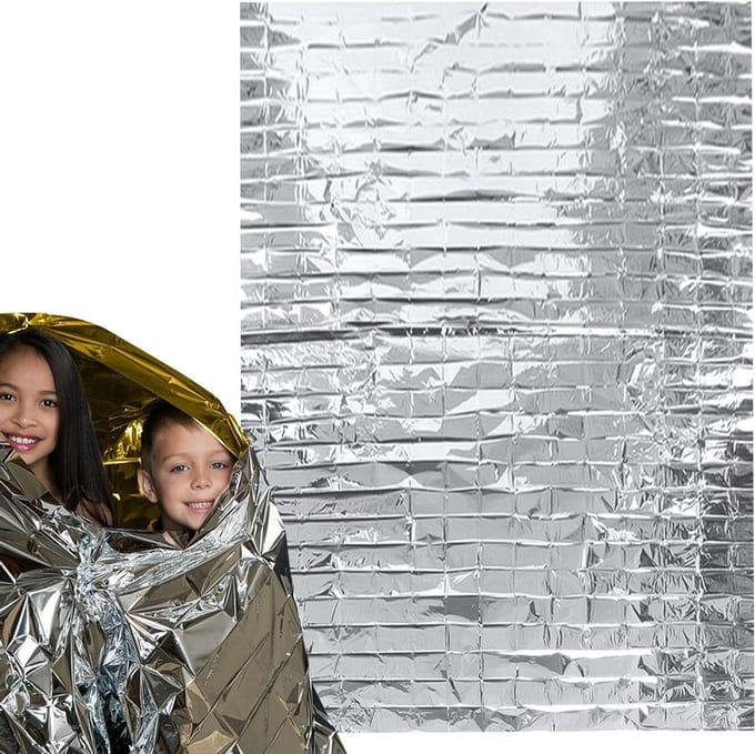 Nooddeken - Thermodeken Overleven - Outdoor Bescherming - Warmte Opslag - Compact Ontwerp - Goud/Zilver
