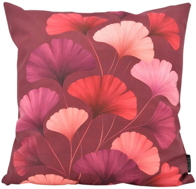 Ginkgo Red / Rood Kussenhoes | 45 x 45 cm | Katoen/Polyester