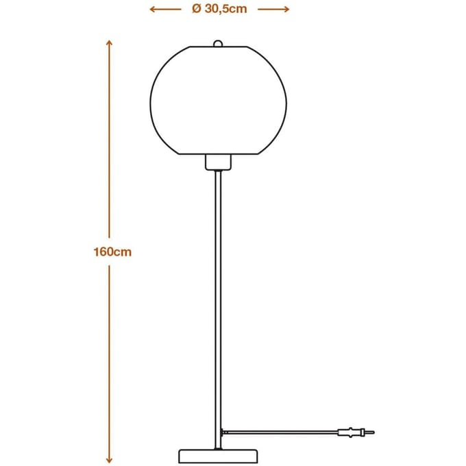 LEDVANCE vloerlamp Balhoogte 116 cm, bruin, golfkarton, E27