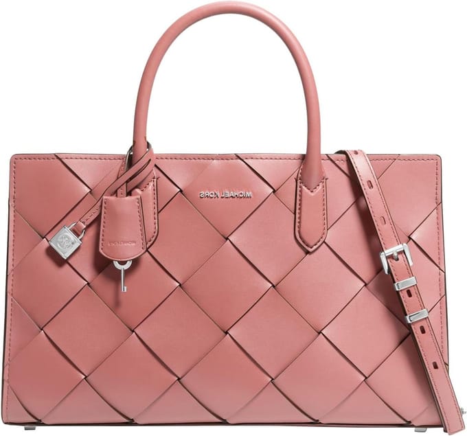Medium Satchel Bag - Handtas Tote - Dagelijks Gebruik - Geweven Leer Afwerking - 34.93 cm Breed - Niet Gespecificeerd