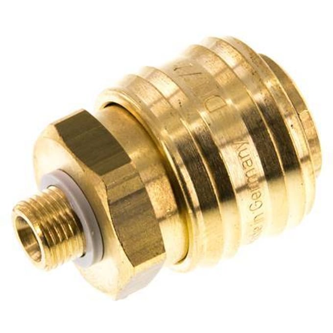 Messing DN 7.2 (Euro) Luchtkoppeling Snelkoppeling G 1/8 inch Buitendraad Double Shut-Off - CLS7-M-B-SV-018