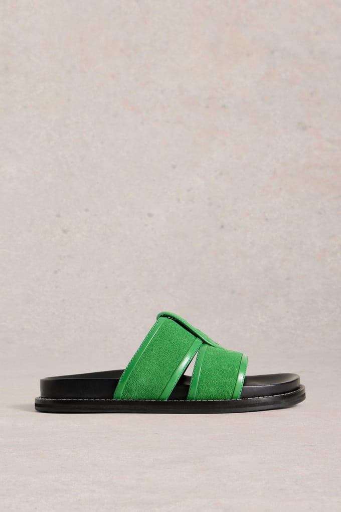White Stuff Ziggy Slider Footbed Bright Green Größe: 5 | Sandalen Outlet | Damen | Grün