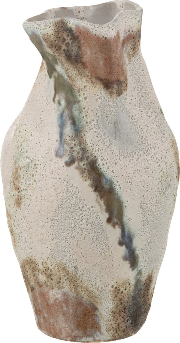 J-Line vaas Maan Vervormd - keramiek - mix - 26.5 cm hoog
