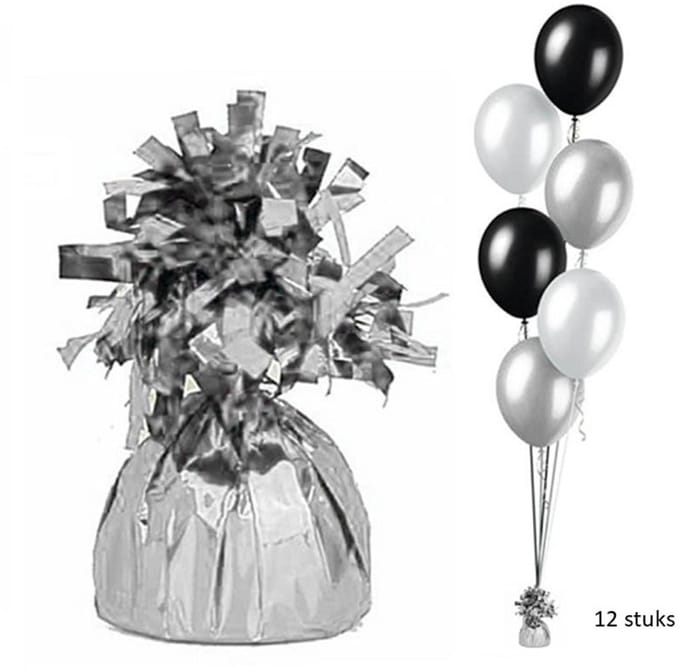 12 STUKS Ballon gewicht zilver.