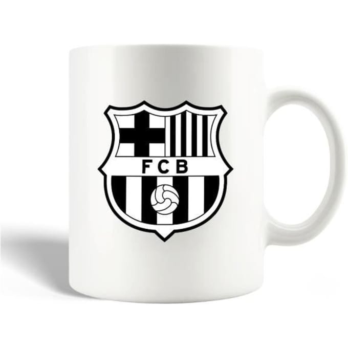 Mug - FCB - Logo Noir et Blanc - Céramique - 30cl - Compatible Lave-Vaisselle