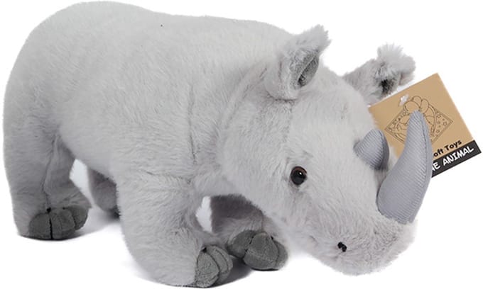 PIA Soft Toys - Pluche Knuffeldier Neushoorn - staand - 33 cm