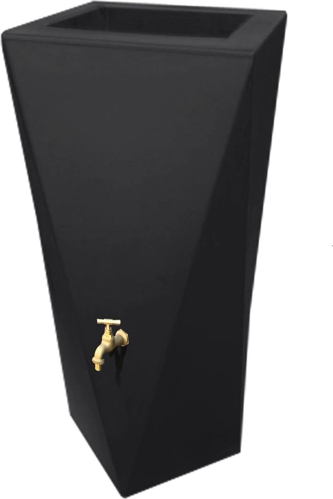 Regenton manhattan twist zwart 250L incl. messing kraantje Prestige