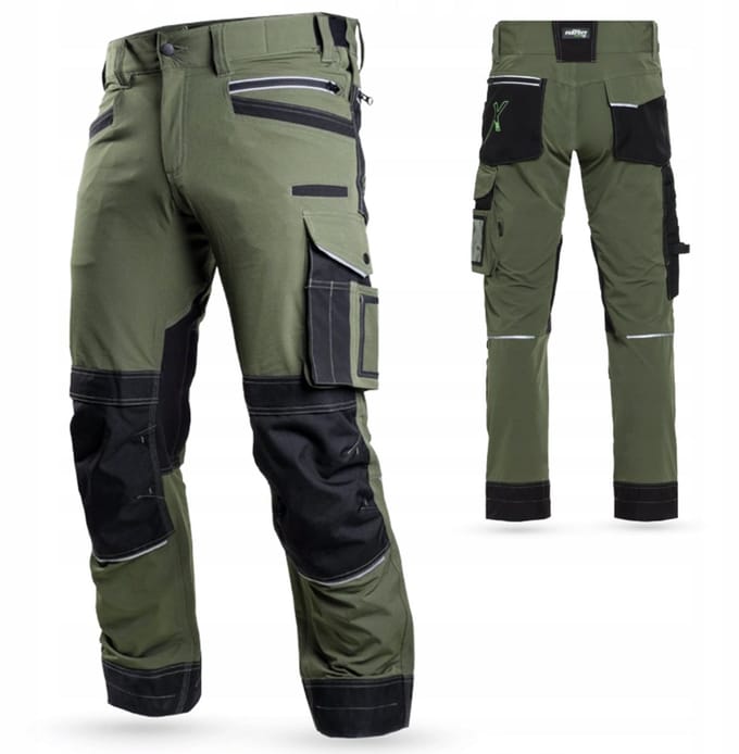 TOP QUALITY SAFETY TROUSERS STRETCH LINE size-L STALCO PERFECT S-79300 Khaki