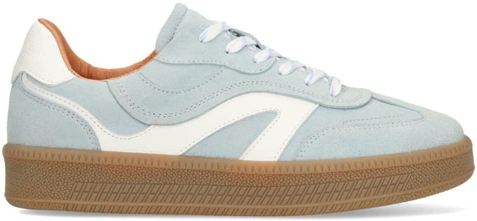 Manfield - Dames - Blauwe suède sneakers - Maat 37