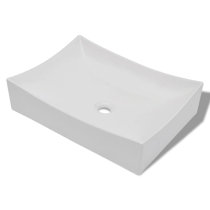 vidaXL - Keramische - wasbak - schaalvormig - hoogglans - (wit)