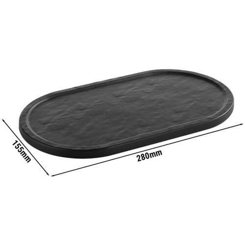 GGM Gastro (6 Stück) Tablett - SLATE - Melamin - 280x155mm - Höhe: 10mm