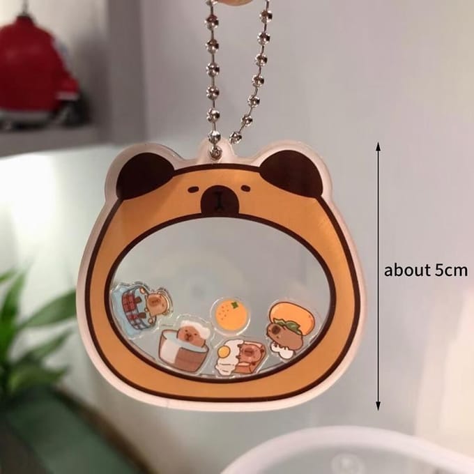Porte-clés pendentif en acrylique en forme de Capybara, joli modèle de couple, idéal comme cadeau pour les amis gray