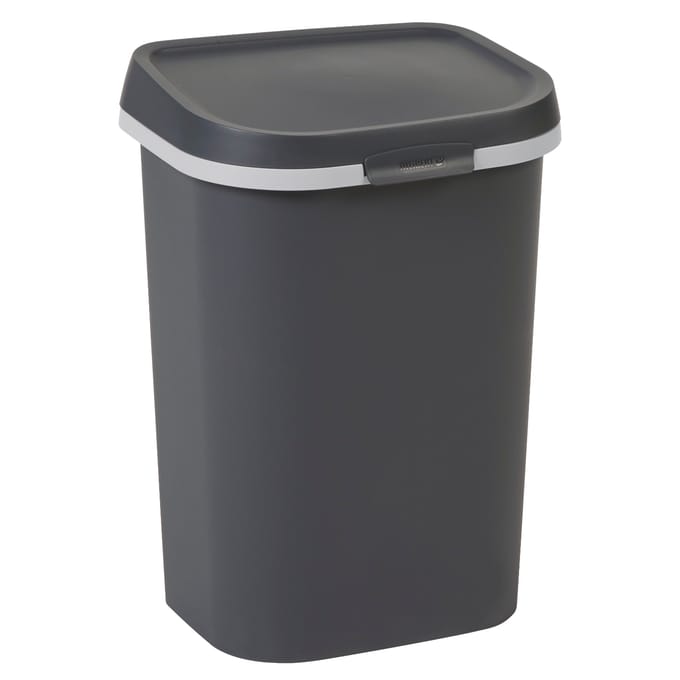 Curver Afvalbak Mistral Flat - Recycled Pvc - Antraciet - 26.7x33.2x45.7cm - 25l