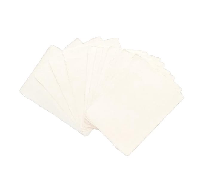 Set van 25 kaarten, Tree Free Gampi papier, 21x15cm, 140 grs, glad oppervlak, schepranden rondom