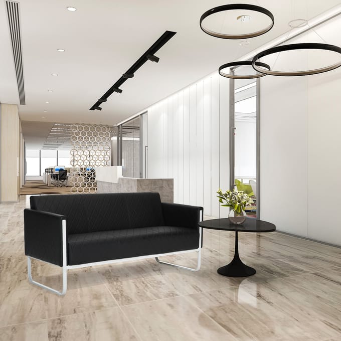 Loungesofa ARUBA STEP Kunstleder 3-zit zwart hjh OFFICE