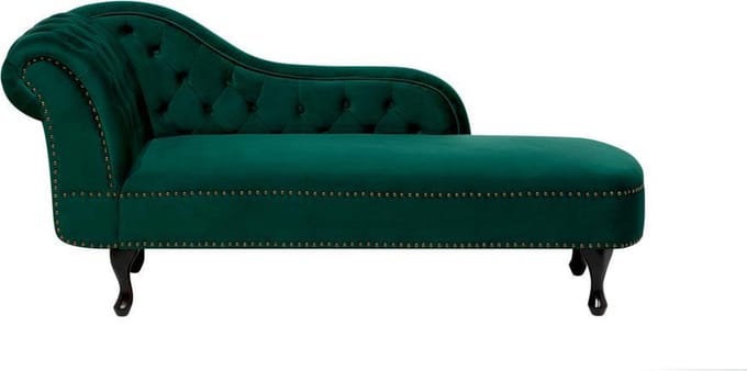 BELIANI NIMES - Chaise longue - Donkergroen - Linkerzijde - Fluweel
