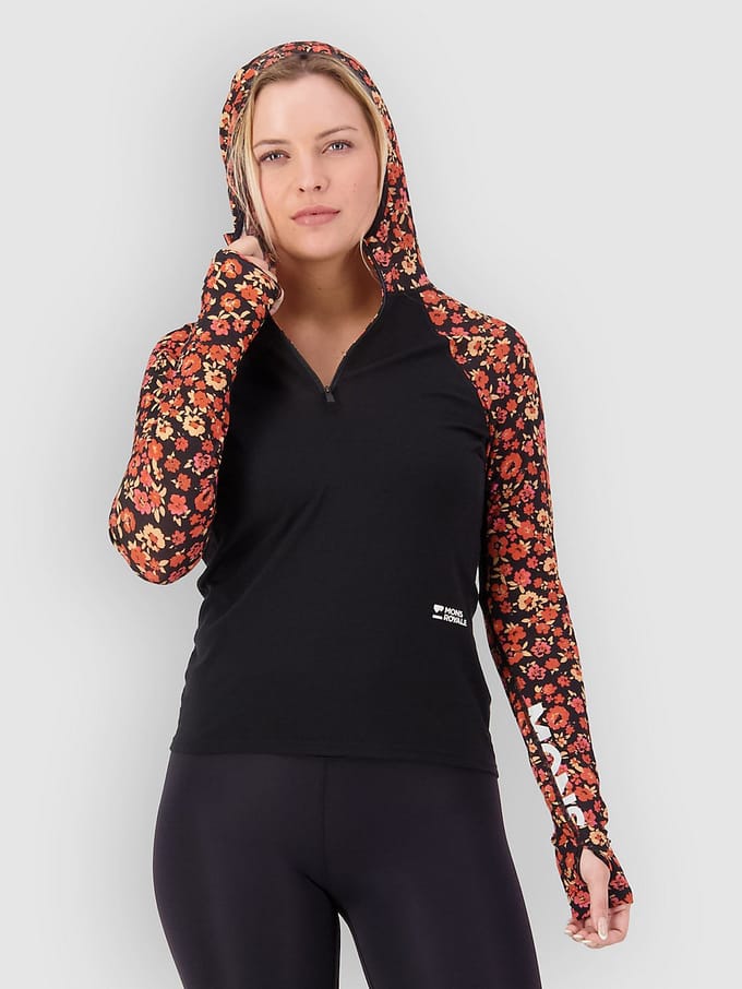 Mons Royale Bella Merino Hood Base Layer Top camouflage