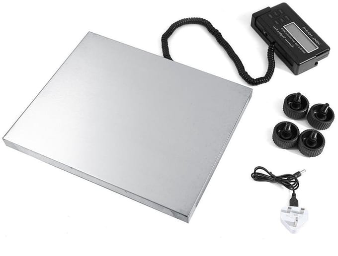 Zware Digitale Weegschaal voor Post en Verzending, Capaciteit tot 300kg, Verstelbare Handgreep, 30 x 38 x 4cm