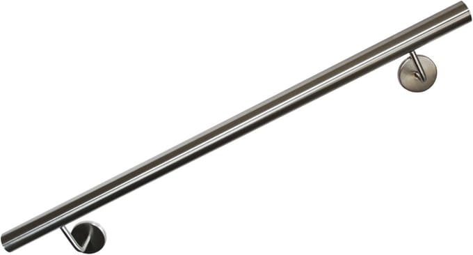Roestvrij Stalen Trapleuning 33,7 mm met Rechte Eindkap en Beugels