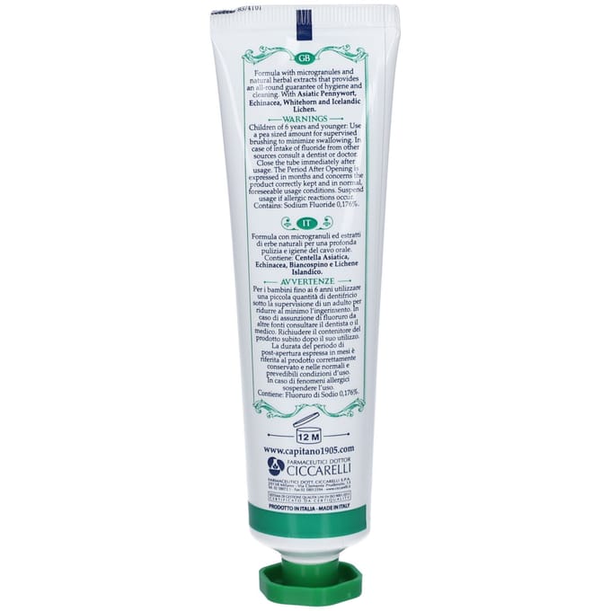 Pasta Del Capitano - Natural Herbs Tandpasta -  75ml