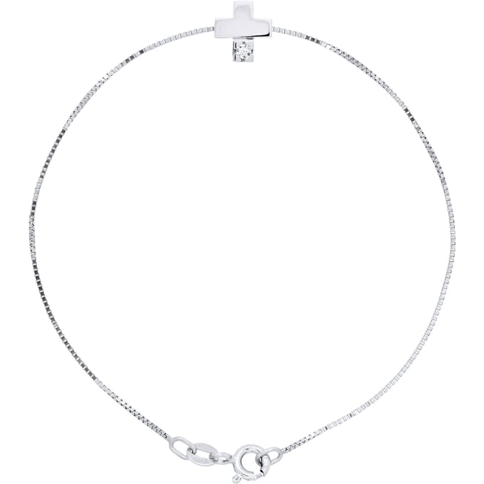 Diamond Bracelet CROSS Natural 0,030 Cts 925