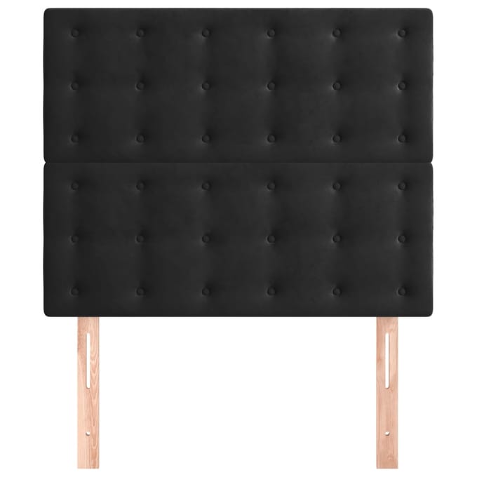 vidaXL - Hoofdbord - zwart - 90x5x118/128 - cm - fluweel