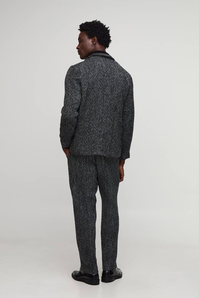 Oversized Boucle Boxy Blazer | Black | Size 46