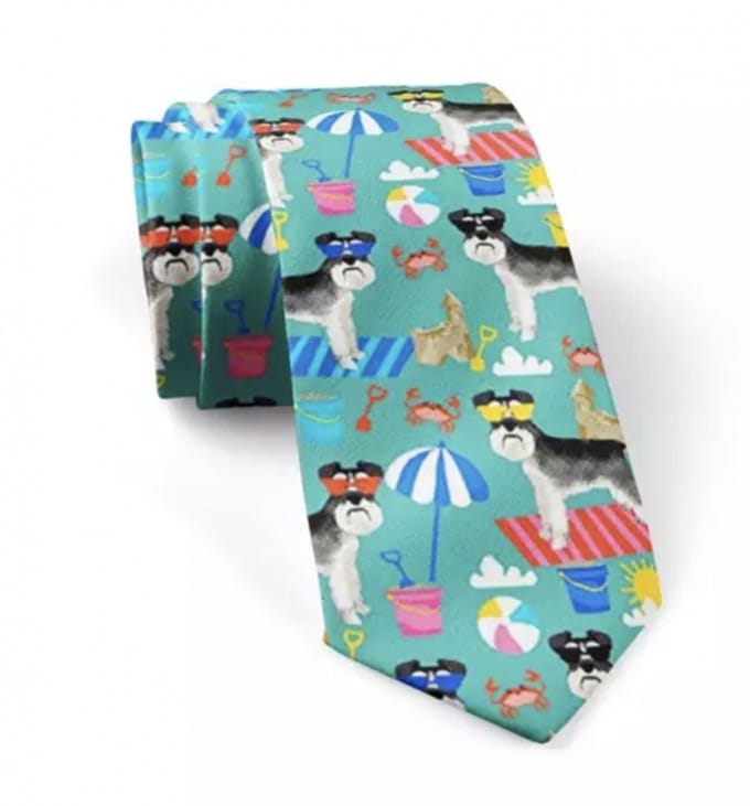 Stropdas-Beach Dog-Blauw - Charme Bijoux