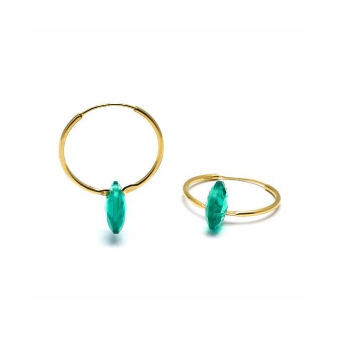 Boucles d'oreilles en argent 925 Luxenter avec quartz hydrothermal vert et finition or jaune 18 carats - Vanshy vert