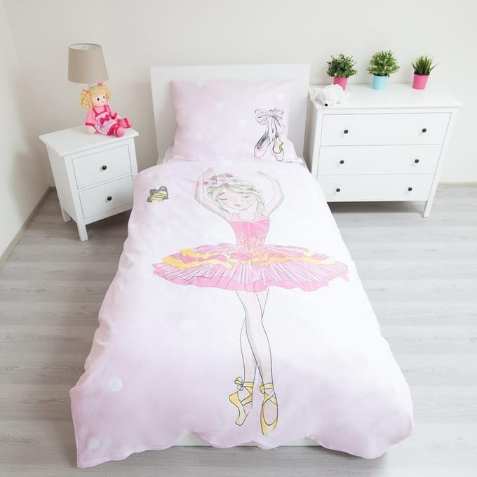 Ballerina Dance - Dekbedovertrek - Eenpersoons - 140 x 200 cm - Roze