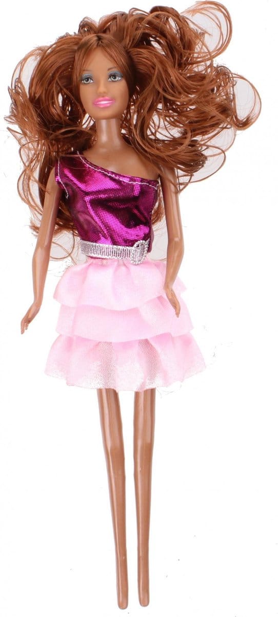 Kids Fun Tienerpop Brigitte Meisjes 30 Cm Brunette Paars/roze