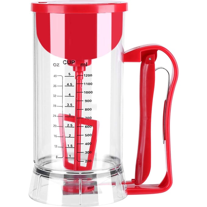 Draadloze Elektrische Batterijgevoede Mixer Dispenser Pannenkoek Cupcake Wafel Beslag Maker Machine red
