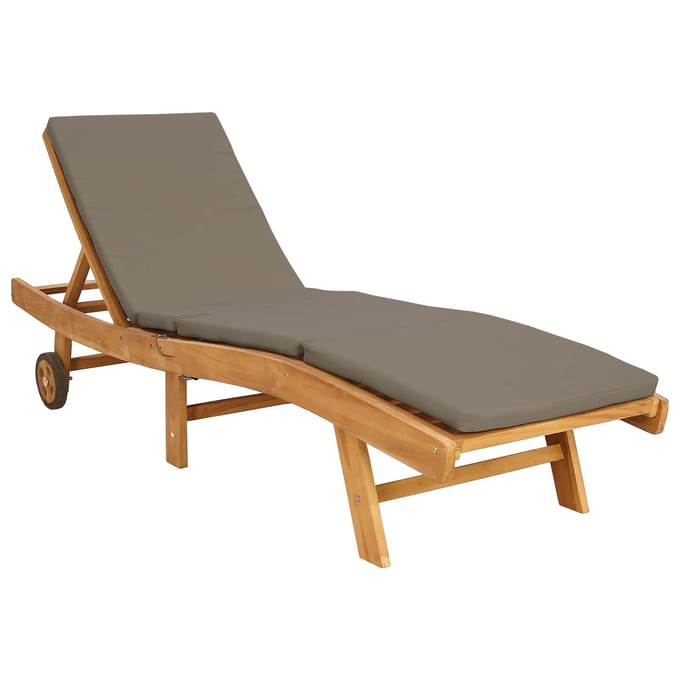 vidaXL - Ligstoel - Polyester - Bruin - en - Taupe