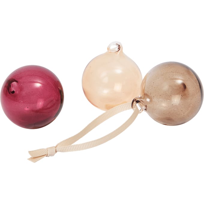 Ferm Living Glazen Baulbes kerstballen - roseate opaque - S