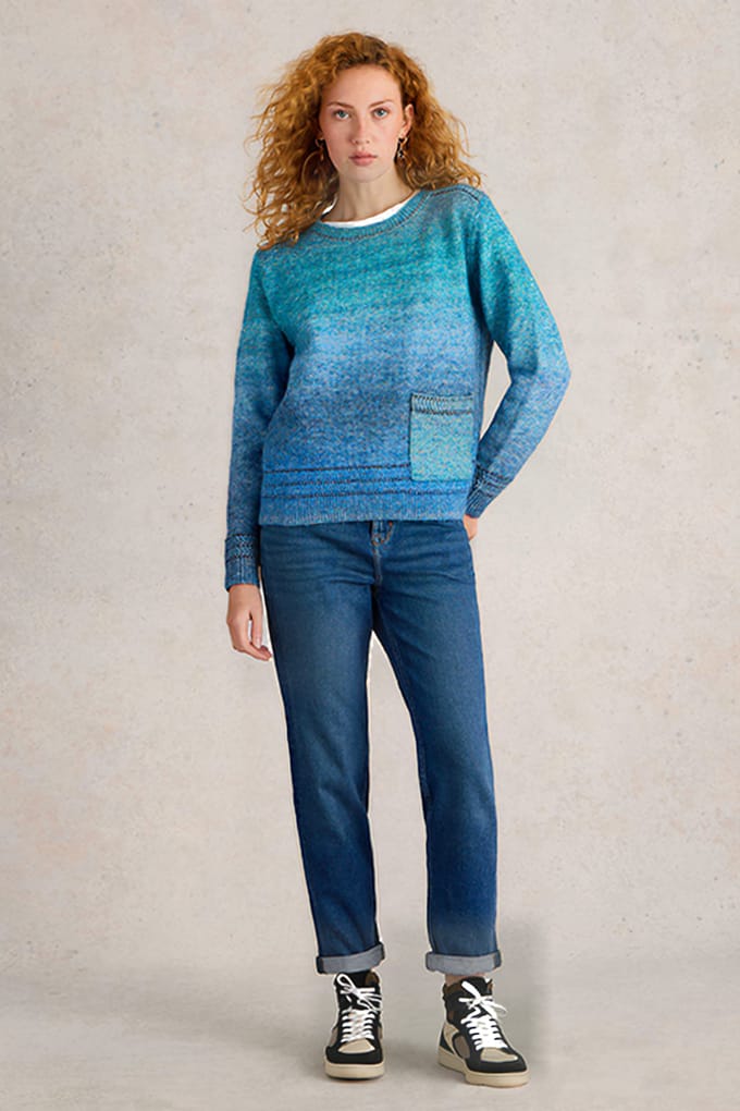 White Stuff Lilbet Jumper Blue Multi Taglia: 20 | Maglioni a maglia Outlet | Donna | Blu