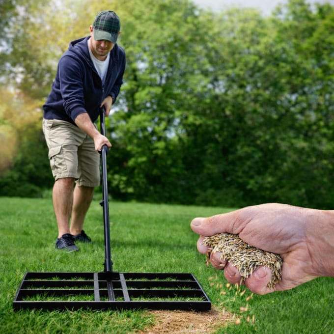 Anwicar Tuinnivellering 90x30cm met Handgrepen - Verticuteerhark - Gazon Nivellering Hark