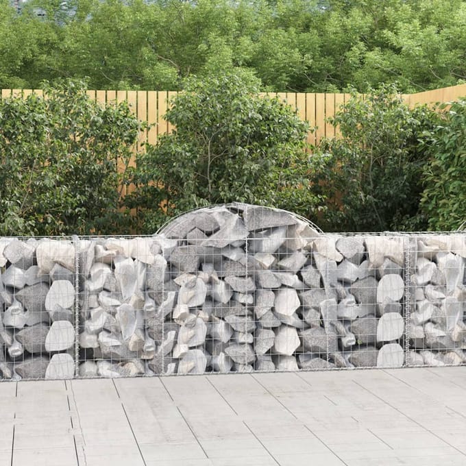 vidaXL - Schanskorven - 18 - st - gewelfd - 200x50x80/100 - cm - ijzer