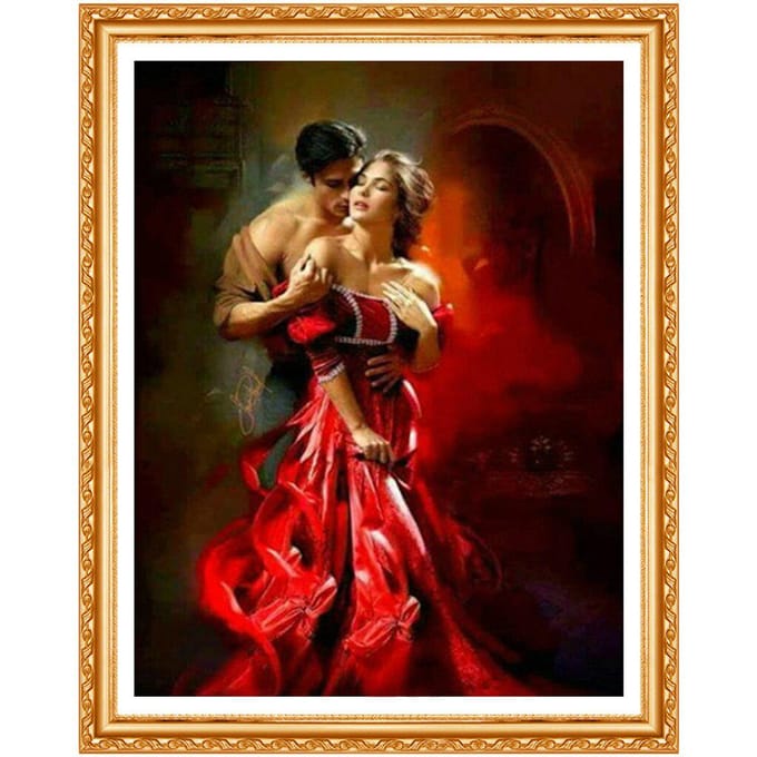Portrait de diamant brodé danseur, image en cristal, peinture en point de croix, décor mural 20X30CM black