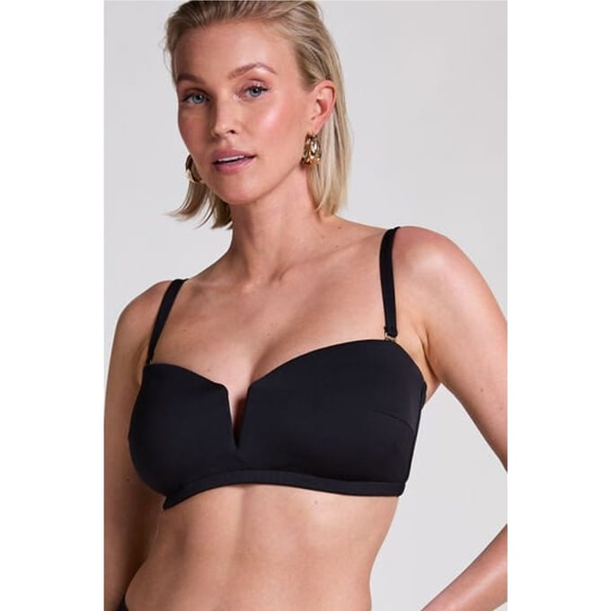 Hunkemöller Neopreen bandeau-bikinitop Zwart