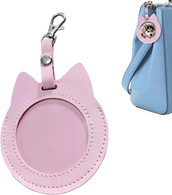 ID-kaarthouder Leer - Badgehouder Kat - Veilige Opslag - Schattig Kattenontwerp - Groot formaat - Bruin