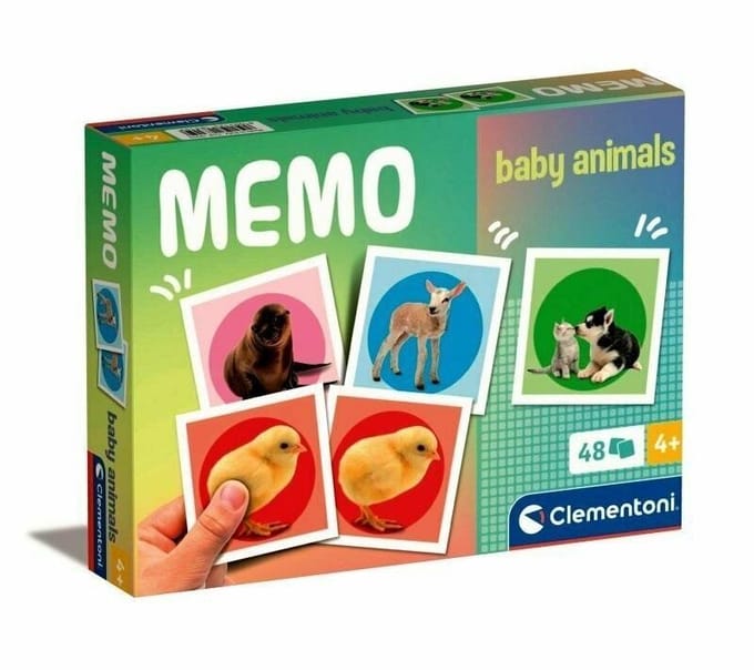 Clementoni - Memory voor kinderen - Baby Dieren - 48 Kaarten - Memory spel - Educatief Speelgoed - Vanaf 2 jaar