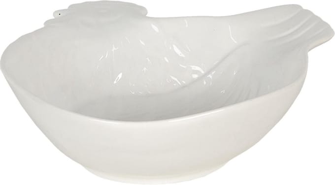 Clayre & Eef Soepkom 23x26x7 cm Wit Keramiek Haan