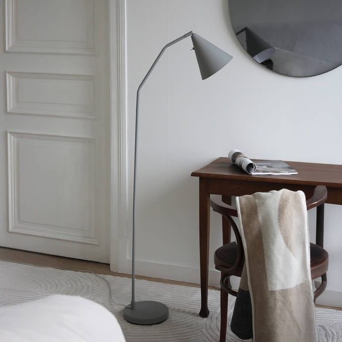 Markslöjd LED vloerlamp Funil, grijs, metaal, dimbaar
